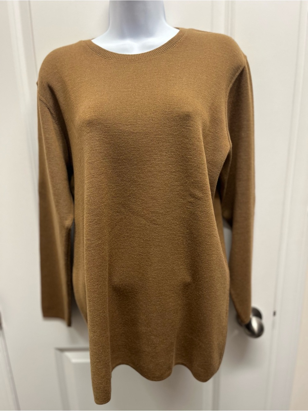 The Works Saks Fifth Avenue 100% Virgin Wool Sweater S Italy Camel Brown